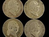 quatre souverains d'or du roi George II et de la reine Victoria