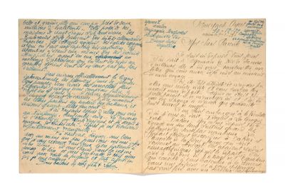 a handwritten letter from a man who wrote a poem to his mother
