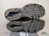 the soles of a pair of running shoes on a stand