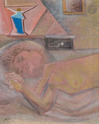 un tableau représentant une femme allongée dans son lit avec un livre