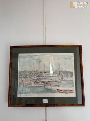 Lithographie signée et numérotée 49/100, Fromond, bateau, Co…