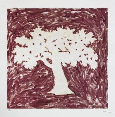 une image représentant un dessin d'un arbre dans un champ