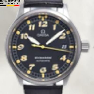 a black watch with yellow numbers on the face