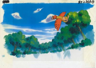 un dessin représentant un oiseau en plein vol dans le ciel