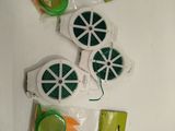 four pieces of food that are on the table