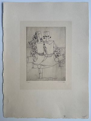 drawing of a woman sitting on a bench with a cat in her lap