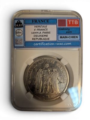 Piéce de 5 Fr Hercule, argent , 1849 Paris, état TTB (24,61 gr) - Photo 1