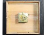 a picture of a wooden box with a lock on it