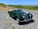 une voiture verte garée sur le bord de la route