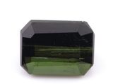 a green tourmaline stone with a black face
