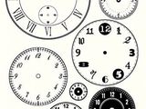 many different types of clocks on the white background