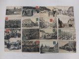 several old postcards of pictures of people and buildings in a city