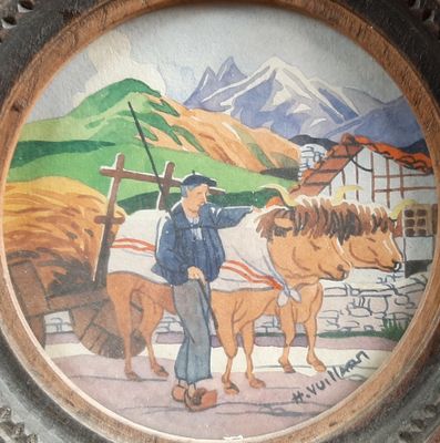 une photo d'un tableau représentant un homme et un cheval