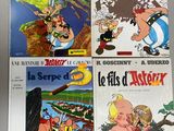 trois bandes dessinées tirées des aventures d'Astérix et d'Astérix, dont les aventures d'Astérix
