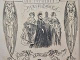 un vieux livre sur lequel est dessiné un groupe de personnes