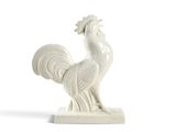 a statue of a white rooster on a white background