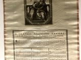 un vieux document sur lequel figurent les portraits d'un homme et d'une femme