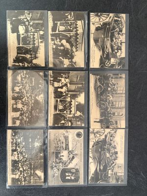a black and white photo of a bunch of old photos