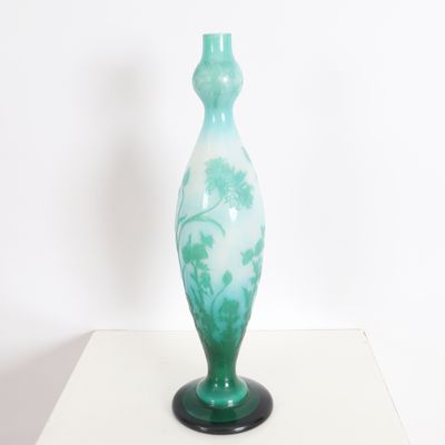 MULLER Frres Croismare Grand vase sur piedouche  dcor de …