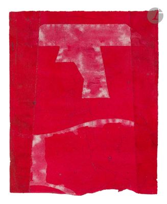 une image représentant une œuvre d'art rouge sur laquelle figure la lettre « t »
