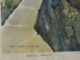 a picture of a watercolor painting of a man riding a horse