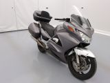 a motorcycle that is parked in a room
