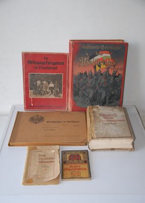 many books that are on the table together
