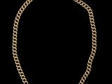 un collier à chaîne en or sur fond noir