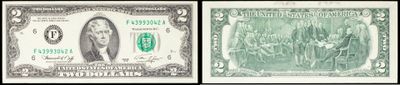 deux images différentes d'un billet d'un dollar sur lequel figure le portrait d'une femme