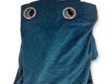 blue tarp with eyelets on top of it on a white background