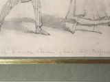 a drawing of a man and a woman holding hands