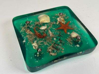 Dessous de plat à inclusion en résine à décor de coquillages… - Photo 1