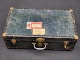 an old suitcase that is sitting on a table