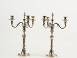 pair of silver plated candelabs with candlesticks