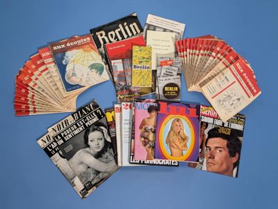a lot of magazines that are on a table