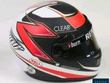 a close up of a helmet on a white background