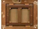 an old wooden picture frame with a window on a white background