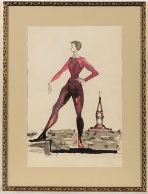 Serge MATTA (1910-1984). Homme devant une folie.