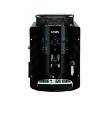 gros plan d'une machine à café sur fond blanc