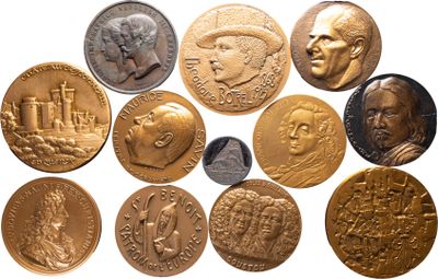 an image of a group of coins with different faces on them