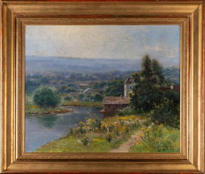 Jean BEAUQUIN "Paysage du centre" HST, SBD, datée 1906.