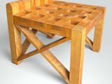 un banc en bois fabriqué à partir de bois