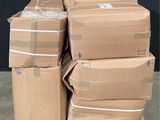 a lot of boxes stacked on a pallet in a warehouse