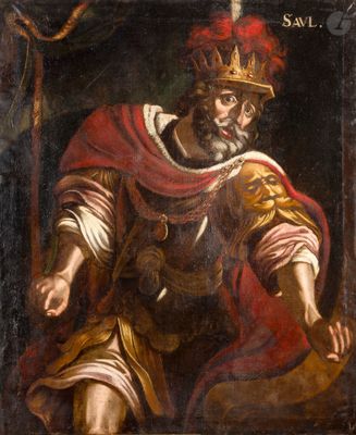 l'image d'un tableau représentant un homme avec une couronne sur la tête