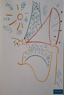 a picture of a drawing of a bird on a sheet of paper
