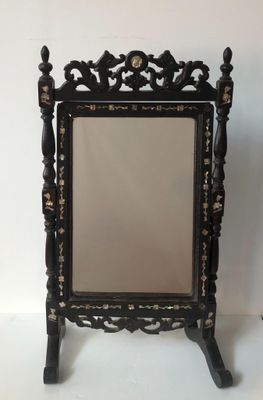 MIROIR de table basculant en bois à décor d'incrustation de …