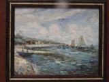 une image d'une peinture de bateaux sur l'eau