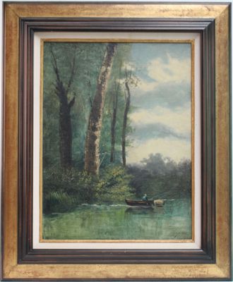 JONAS H. (début XXème siècle) "Pêcheur sur une barque"
