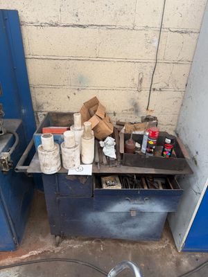 an image of a workbench with tools on it