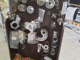 a display of assorted items on a shelf in a store